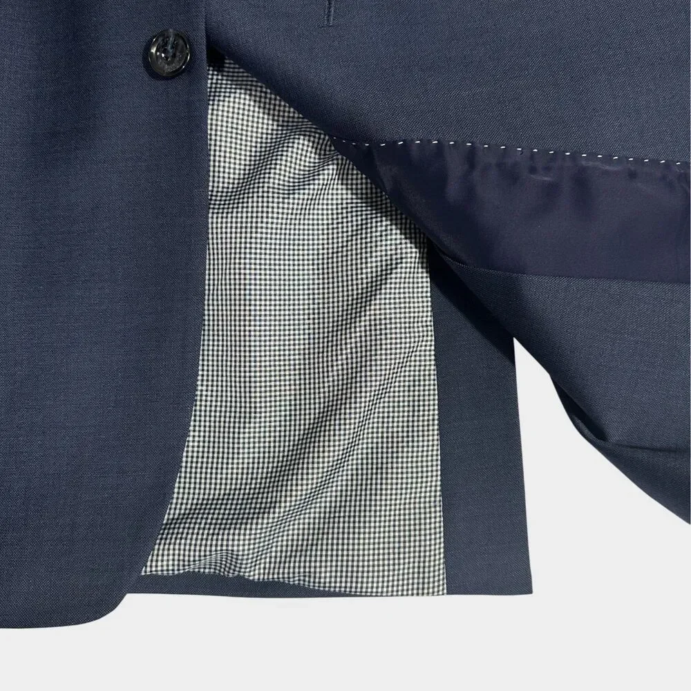 TOMMY HILFIGER Mens Blazer 42R Sport Coat 2-Button Jacket Navy WOOL Blend